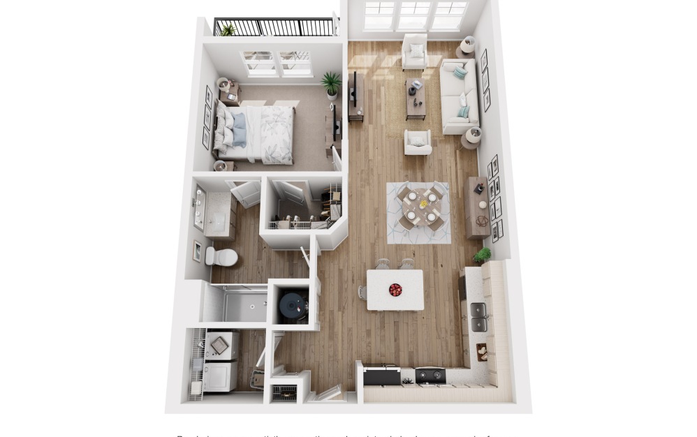 The Broad - 1 bedroom floorplan layout with 1 bathroom and 843 square feet The Broad - 1 bedroom floorplan layout with 1 bathroom and 843 square feet