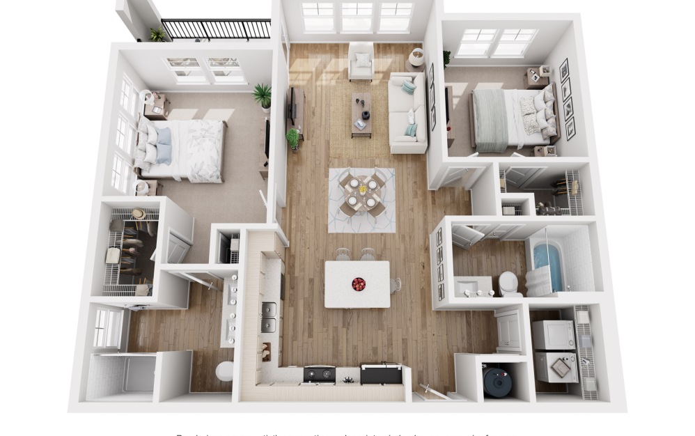 The Santee - 2 bedroom floorplan layout with 2 bathrooms and 1103 square feet The Santee - 2 bedroom floorplan layout with 2 bathrooms and 1103 square feet